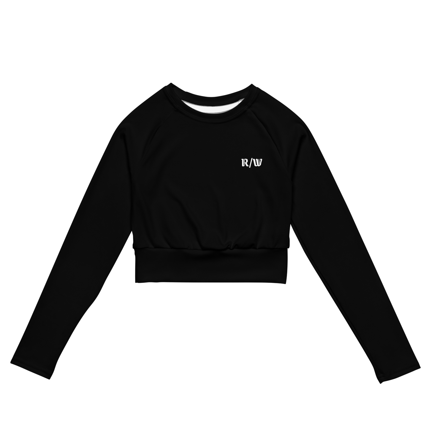 R/W | Long-Sleeve Crop Top (Black)